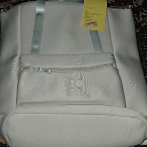 Light Gray Backpack with Front Pocket